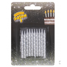 Свечи д/торта Серебро 6см 10шт